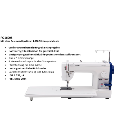 Infos zur neuen PQ1600s von Brother ... - 