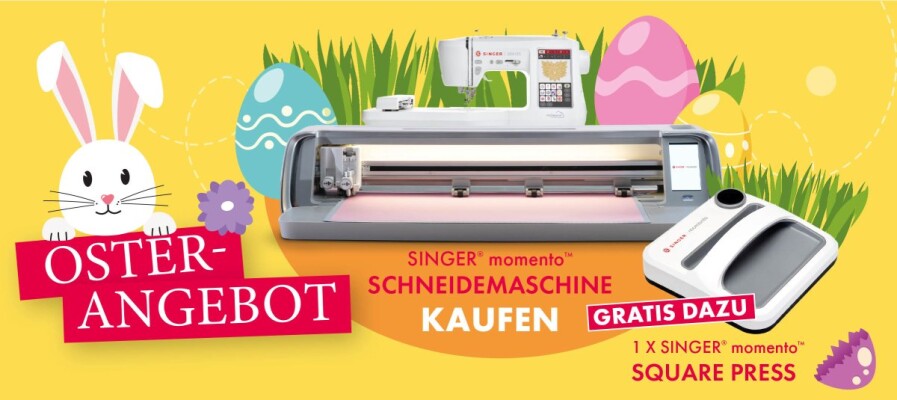 1 SINGER® momento™ kaufen - 1 SINGER® momento™ Square Press gratis dazu - 1 SINGER® momento™ kaufen - 1 SINGER® momento™ Square Press gratis dazu