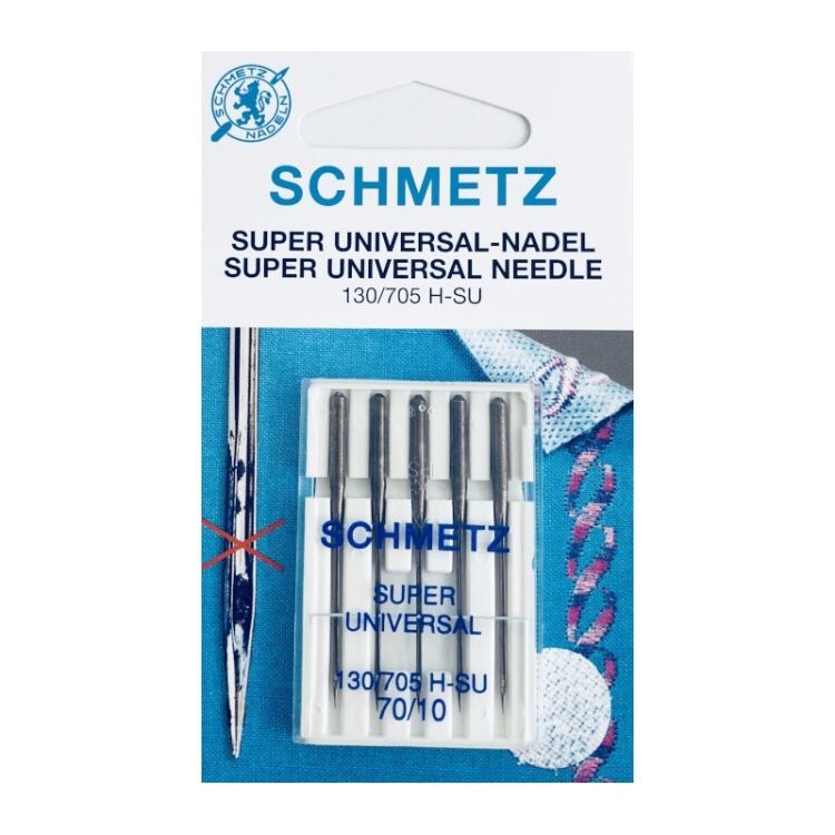 Aghi Universali Schmetz 130/705 H Misura 80/12 | Per Macchine Da Cucire Domestiche, Punta Leggermente Arrotondata | Ideali Per Tessuti Cardati