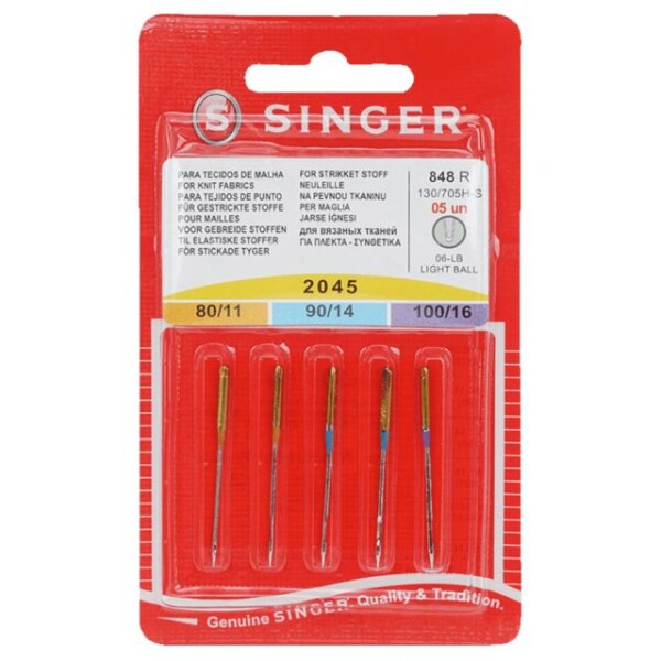 SINGER 130/705H Jerseynadel-Mix 2045 NM 70/09, 80/11, 90/14 5er