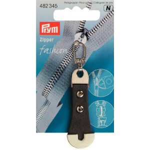 Prym Fashion-Zipper Leder/Metall grau