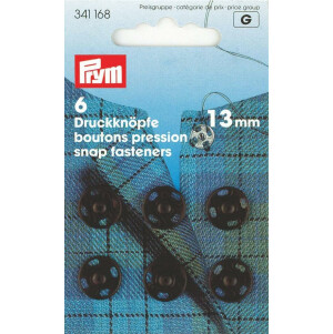 Prym Annäh-Druckknöpfe MS 13 mm schwarz 6 Stück