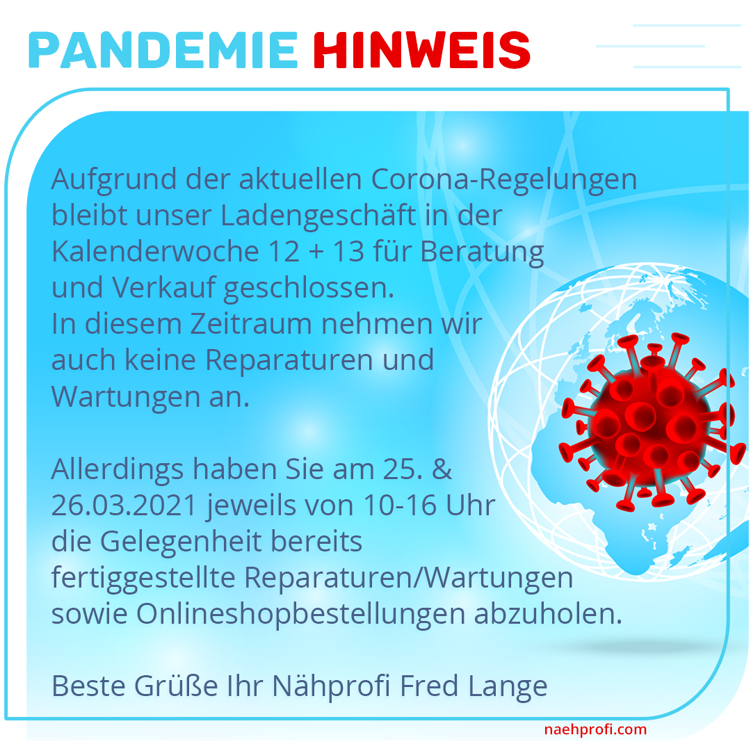 Pandemie Hinweis